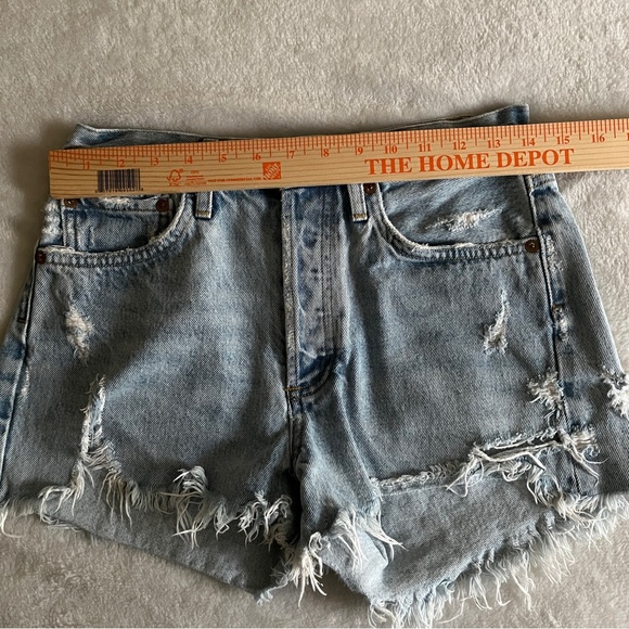 Agolde High Rise Light Blue Cut Off Denim Jean Shorts Size 25 new photos at end - Picture 8 of 16